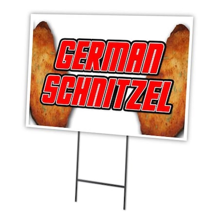 German Schnitzel Yard Sign & Stake Outdoor Plastic Coroplast Window